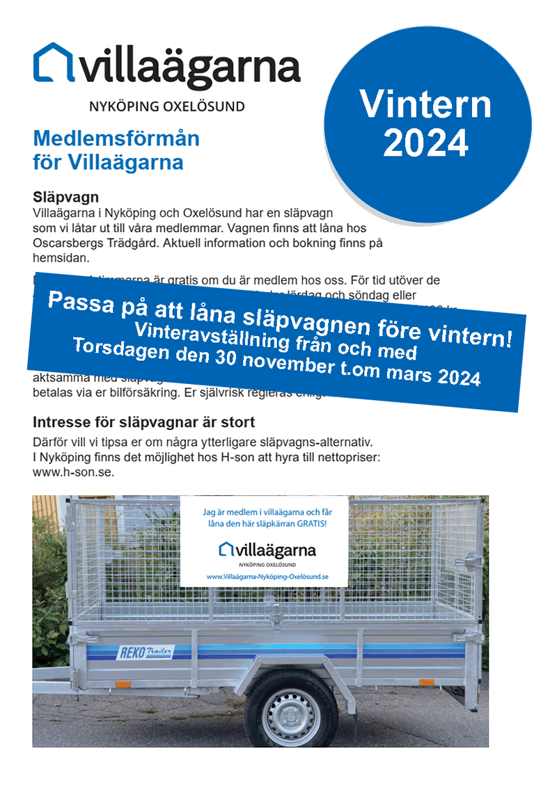 Släpvagn Vintern 800p Villaägarna Nyköping Oxelösund 2023
