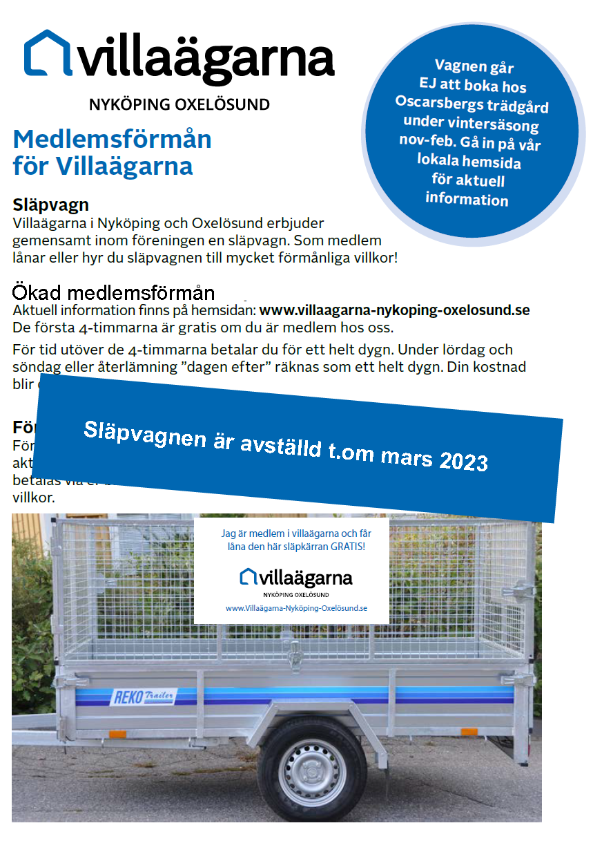 Villaägarna Nyköping Oxelösund Släpvagn vinter 900p 2021 2022